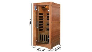 HeatWave Majestic 1-2 Person Hemlock Infrared Sauna with 5 Carbon Heaters | SA3202