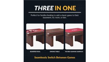 Hathaway Renegade II 54-In Bumper Pool Table | Walnut Finish with Red Felt | BG50376