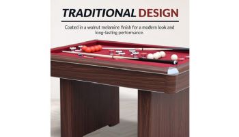 Hathaway Renegade II 54-In Bumper Pool Table | Walnut Finish with Red Felt | BG50376