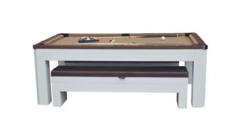 Hathaway Newport II 7-Ft. Pool Table Combo Set with Benches | White with Camel Felt | BG50378