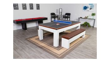 Hathaway Newport II 7-Ft. Pool Table Combo Set with Benches | White with Camel Felt | BG50378