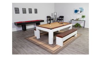 Hathaway Newport II 7-Ft. Pool Table Combo Set with Benches | White with Camel Felt | BG50378