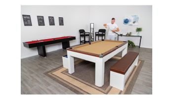 Hathaway Newport II 7-Ft. Pool Table Combo Set with Benches | White with Camel Felt | BG50378
