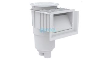 AquaStar FlowStar 7 Degree Vinyl-Fiberglass Skimmer, Basket, Lid and Adjustable Collar for Fiberglass | Without Float | Light Gray | SKR35103