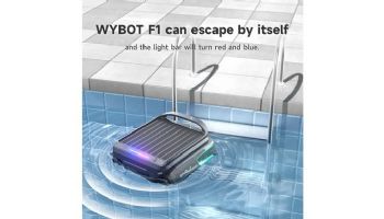 Wybot F1 Pool Skimmer Solar-Powered Above Ground & Inground Robotic Pool Skimmer | 8-Hour Runtime | Double-Motor Power | WYBOT F1