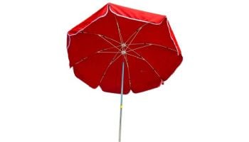 Kemp USA 7.5' Lifeguard Heavy-Duty Beach Umbrella with Aluminum Pole | Red | 12-001-RED/GRD