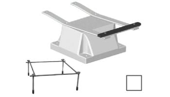 Global Pool Products 4 Bolt Base with Jig for 6' or 8' Diving Boards | 14" Pattern | White | GPP-DB-4B14-W