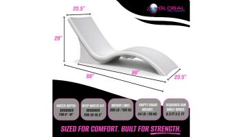 Global Pool Products Lounge Chair | Set of 2 | White | GPP-LF-LC-W