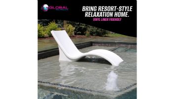 Global Pool Products Lounge Chair | Set of 2 | White | GPP-LF-LC-W