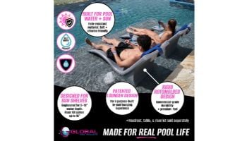 Global Pool Products Lounge Chair | Set of 2 | Grey | GPP-LF-LC-G