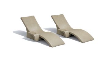 Global Pool Products Lounge Chair with Connecting Table | Set of 2 | Sandstone | GPP-LFS-S