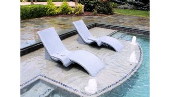 Global Pool Products Lounge Chair with Connecting Table | Set of 2 | White | GPP-LFS-W