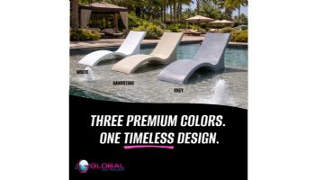 Global Pool Products Lounge Chair with Connecting Table | Set of 2 | White | GPP-LFS-W