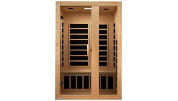 Golden Designs Dynamic Serena 2-Person Corner Low EMF FAR Infrared Sauna | Canadian Hemlock | DYN-6229-01
