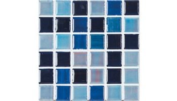 National Pool Tile BMX Mix Mosaic 1x1 Series | Blue Mix | MASBMX200