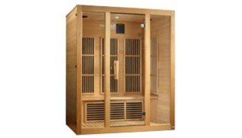 Golden Designs Maxxus Bellevue 3-Person Near Zero EMF FAR Infrared Carbon Sauna | Hemlock | MX-J306-01-ZF