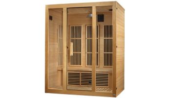 Golden Designs Maxxus Bellevue 3-Person Near Zero EMF FAR Infrared Carbon Sauna | Hemlock | MX-J306-01-ZF