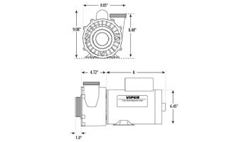 Waterway Viper Spa Pump | 2-Speed 4HP 230V 56-Frame | 8' Cord Length | MV-40226-25