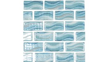 National Pool Tile Glacier Bay 1x2 Glass Tile | Sky Blue Blend | GLC-SKY1X2
