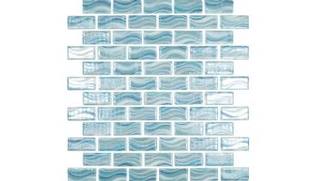 National Pool Tile Glacier Bay 1x2 Glass Tile | Sky Blue Blend | GLC-SKY1X2