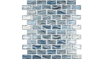 National Pool Tile Glacier Bay 1x2 Glass Tile | Ocean Blend | GLC-OCEAN1X2