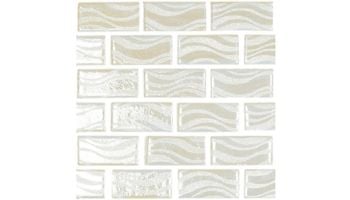 National Pool Tile Glacier Bay 1x2 Glass Tile | White Blend | GLC-ICEBERG1X2