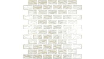 National Pool Tile Glacier Bay 1x2 Glass Tile | White Blend | GLC-ICEBERG1X2