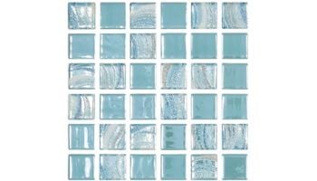 National Pool Tile Glacier Bay 1x1 Glass Tile | Sky Blue Blend | GLC-SKY