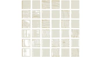 National Pool Tile Glacier Bay 1x1 Glass Tile | White Blend | GLC-ICEBERG