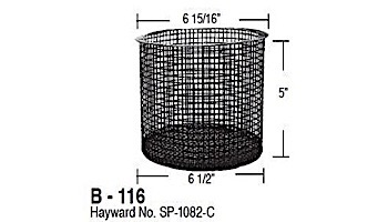 Metal Skimmer Basket | 6-15/16" | Powder Coated Finish - Black | B-116