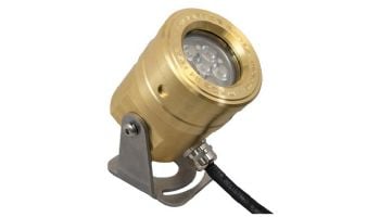 Brilliance LED Adjustable Aquabeam Directional Underwater LED Light Fixture | 2700K 7W 30 Degrees IP68 | Brass  | ADJ-AQUABEAM-7-2700-30