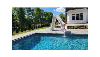 Global Pool Products Bad Axe X7 Swimming Pool Slide | Right Turn | Silver Quartz | GPPS-BAX7-SQ-R