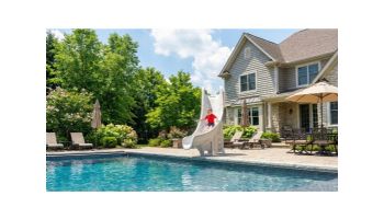 Global Pool Products Bad Axe X7 Swimming Pool Slide | Right Turn | Silver Quartz | GPPS-BAX7-SQ-R