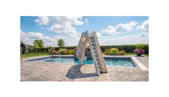 Global Pool Products Bad Axe X7 Swimming Pool Slide | Right Turn | Silver Quartz | GPPS-BAX7-SQ-R