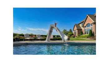 Global Pool Products Bad Axe X7 Swimming Pool Slide | Right Turn | Silver Quartz | GPPS-BAX7-SQ-R