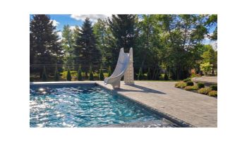 Global Pool Products Bad Axe X7 Swimming Pool Slide | Right Turn | Silver Quartz | GPPS-BAX7-SQ-R