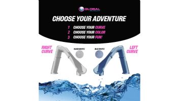 Global Pool Products Bad Axe X7 Swimming Pool Slide | Right Turn | Silver Quartz | GPPS-BAX7-SQ-R