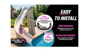Global Pool Products Bad Axe X7 Swimming Pool Slide | Left Turn | Blue Quartz | GPPS-BAX7-BQ-L