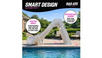 Global Pool Products Bad Axe X7 Swimming Pool Slide | Right Turn | Blue Quartz | GPPS-BAX7-BQ-R
