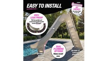 Global Pool Products Bad Axe X7 Swimming Pool Slide | Right Turn | Blue Quartz | GPPS-BAX7-BQ-R