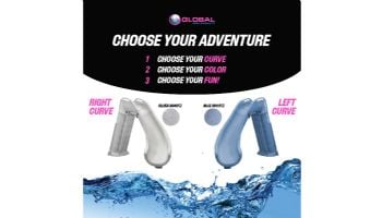 Global Pool Products Bad Axe X6 Swimming Pool Slide | Left Turn | Silver Quartz | GPPS-BAX6-SQ-L