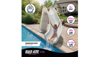 Global Pool Products Bad Axe X6 Swimming Pool Slide | Right Turn | Blue Quartz | GPPS-BAX6-BQ-R