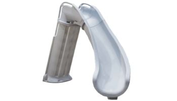 Global Pool Products Bad Axe X6 Swimming Pool Slide | Right Turn | Silver Quartz | GPPS-BAX6-SQ-R