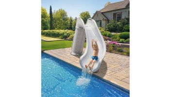 Global Pool Products Bad Axe X6 Swimming Pool Slide | Right Turn | Silver Quartz | GPPS-BAX6-SQ-R