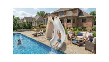 Global Pool Products Bad Axe X6 Swimming Pool Slide | Right Turn | Silver Quartz | GPPS-BAX6-SQ-R