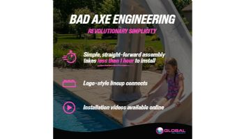 Global Pool Products Bad Axe X6 Swimming Pool Slide | Right Turn | Silver Quartz | GPPS-BAX6-SQ-R