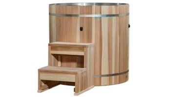 Golden Dynamic Cold Therapy Barrel Cold Plunge | 304 Stainless Steel with Pacific Cedar Exterior | Chiller Not Included | DCT-B-042-SSPC-34