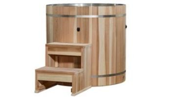 Golden Dynamic Cold Therapy Barrel Cold Plunge | 304 Stainless Steel with Pacific Cedar Exterior | Chiller Not Included | DCT-B-042-SSPC-34