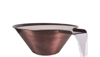 The Outdoor Plus 24" Round Cazo Water Bowl | Hammered Patina Copper | OPT-R24CPWO