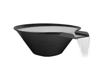 The Outdoor Plus 24" Round Cazo Water Bowl | Powder-Coated Metal | Black | OPT-R24PCWO-BLK